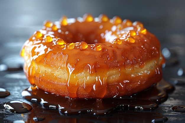 One juicy donut rests on the table National Donut Day