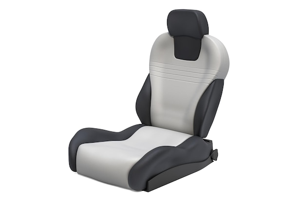 One leather bucket seat car seat 3D rendering