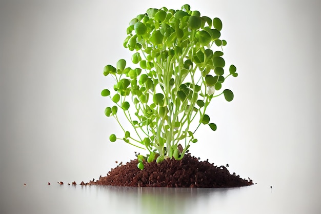 One natural Cress with white background