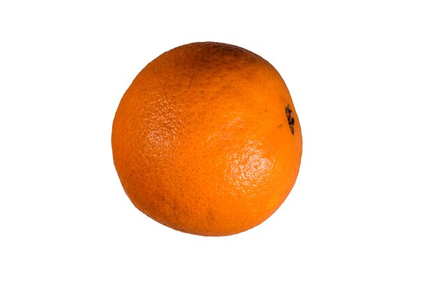 One orange fruit isolated on a white background