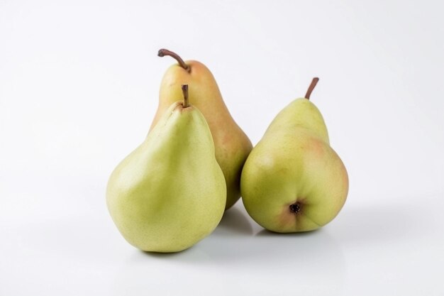 One pear on a white background AI Generated