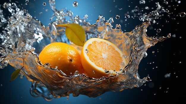 one_piece_of_orange_drop_in_the_water