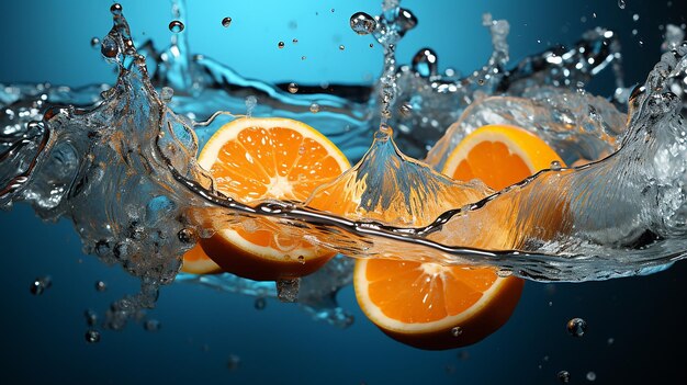 水の中のオレンジ色のドロップ