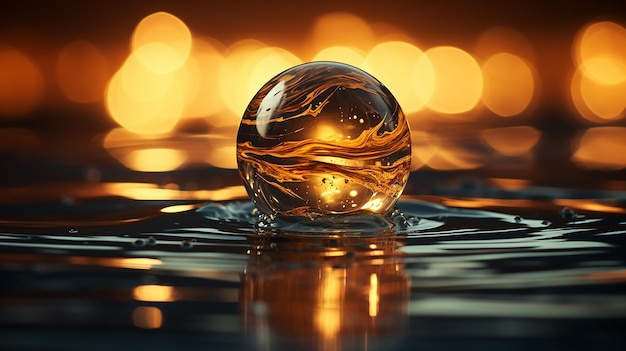 Photo one_piece_of_orange_drop_in_the_water