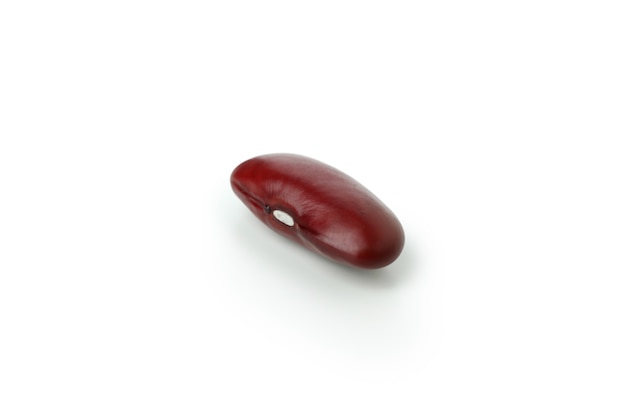 One red bean isolated on white background.