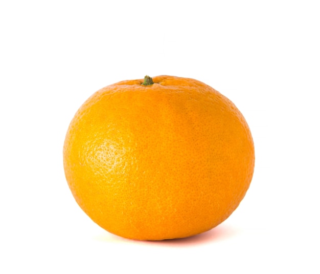 One ripe orange on a white background.