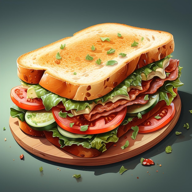 One sandwich cartoon style