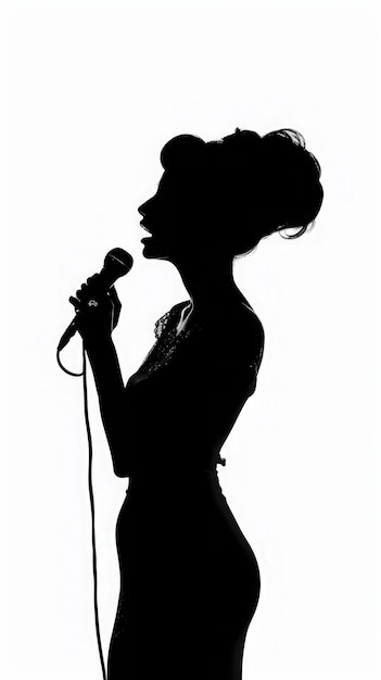 Photo one singer women in silhouette