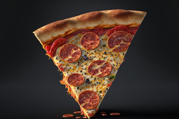 サラミのピザ 1 切れ
