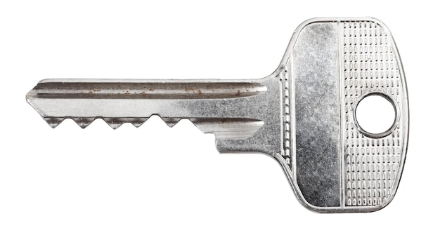 One steel door key for cylinder lock