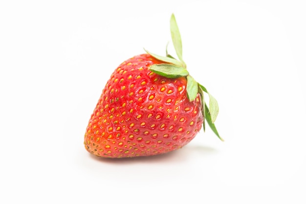 One strawberry isolated on white background