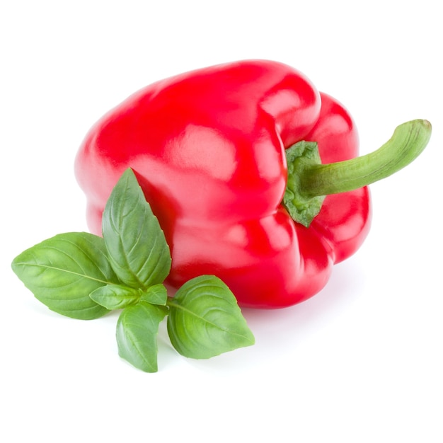 One sweet bell pepper isolated on white background cutout