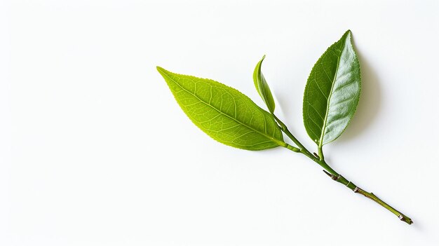 Photo one tea leaf on white background