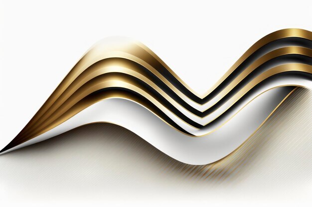 One think gold zigzag line on the white background