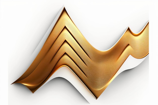 One think gold zigzag line on the white background