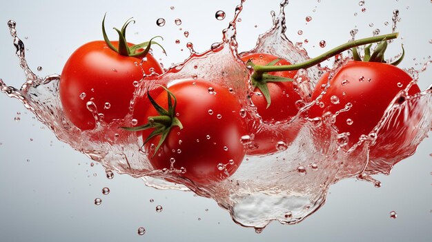 One tomato juice splash on a white background