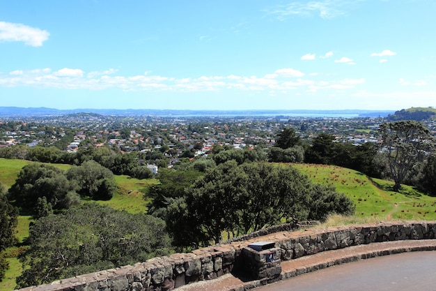 Foto maori del parco della città del paesaggio di one tree hill park auckland