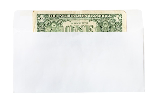 Фото Одна долларовая купюра сша в почтовом конверте