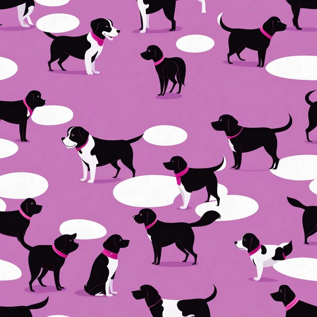 Photo one violet pink black dog with white background imagine a smooth pixar style realistic with hd