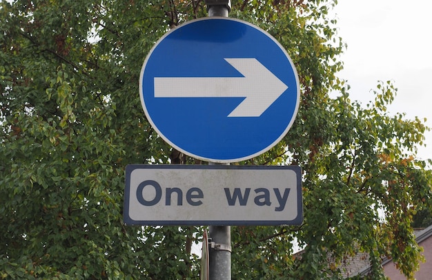 One way street sign