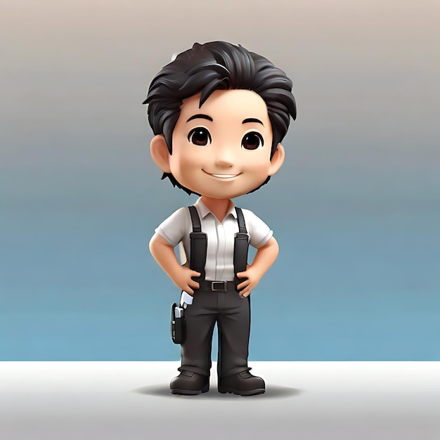 Photo one worker professionsl chibi style ai