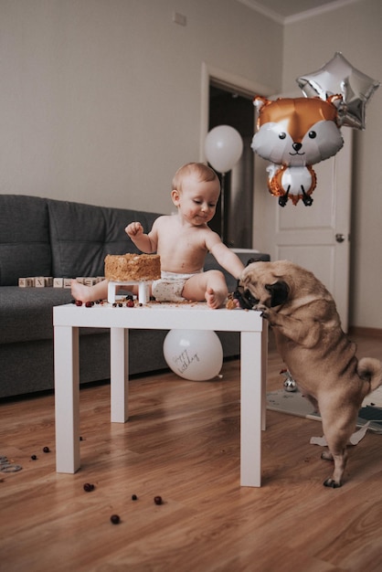 Foto bambino di un anno. compleanno