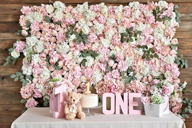 One year party decor Happy birthday background