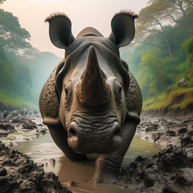 Photo onehorned rhinoceros