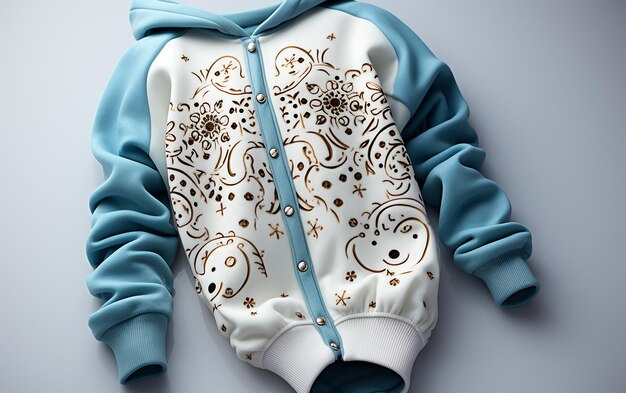 Onesie op witte achtergrond gestileerd 1610 stijl