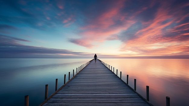 Foto ongebruikelijke eenzaamheid aan de pier