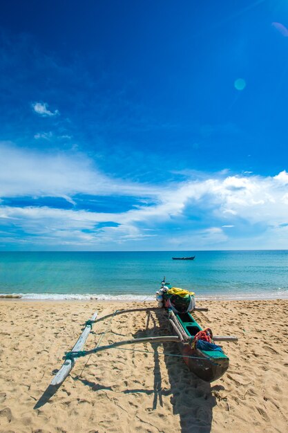 Ongerept tropisch strand in sri lanka