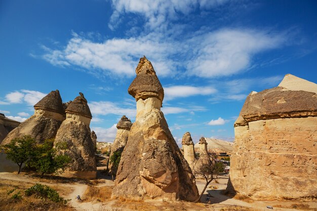 Ongewone rotsformatie in Cappadocië, Turkije