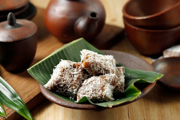 Ongol Ongol Indonesian Traditional Snacks with Chewy Texture and Shredded Coconut Coating