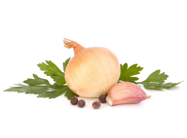 Onion and garlic clove