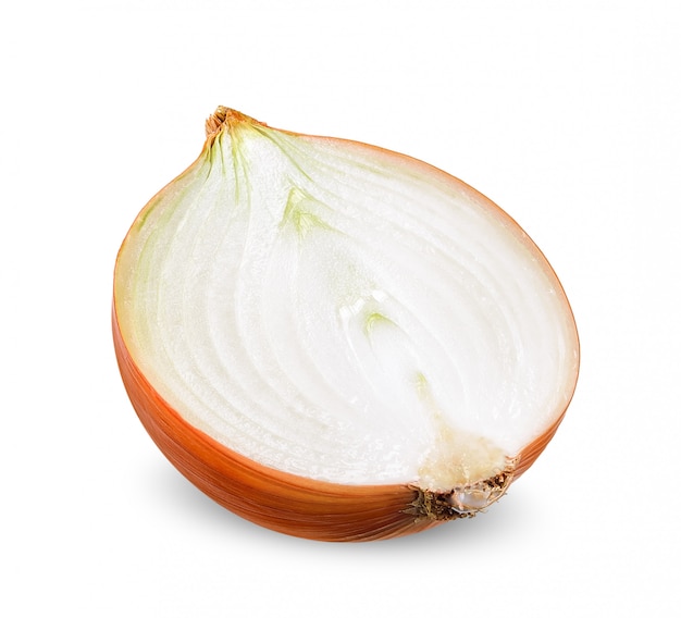 Onion isolated on white clipping path