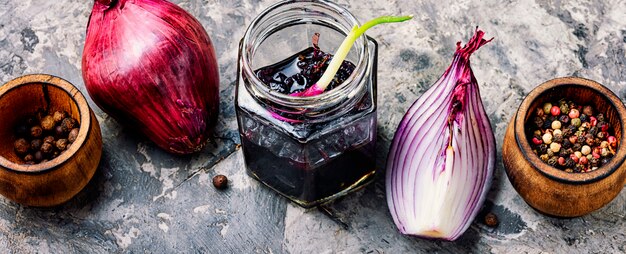 Onion jam or onion confiture