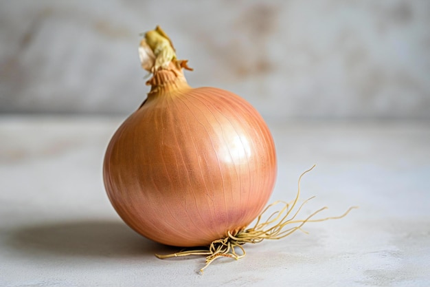 Onion on a light background closeup copy space