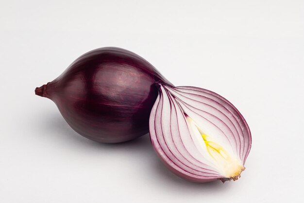 Onion red on white background isolated