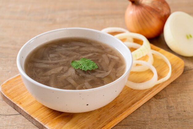 Photo onion soup bowl