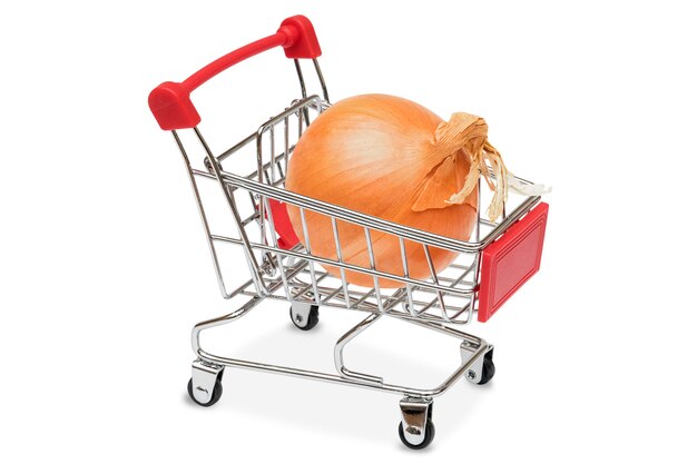 Onion in the supermarket cart