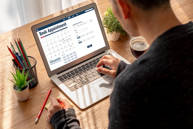 Online afspraakboekingskalender voor modieuze registratie op de internetwebsite
