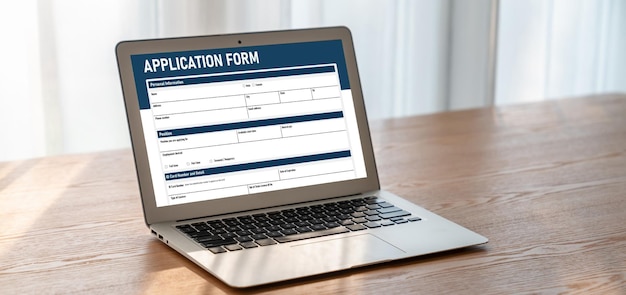 Online application form for modish registration on the internet website