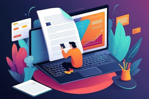 Online article concept illustration