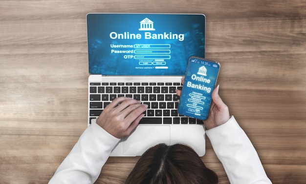 Online bankieren voor digitale geldtechnologie