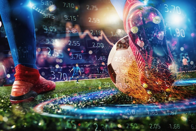 Online bet and analytics and statistics for soccer game