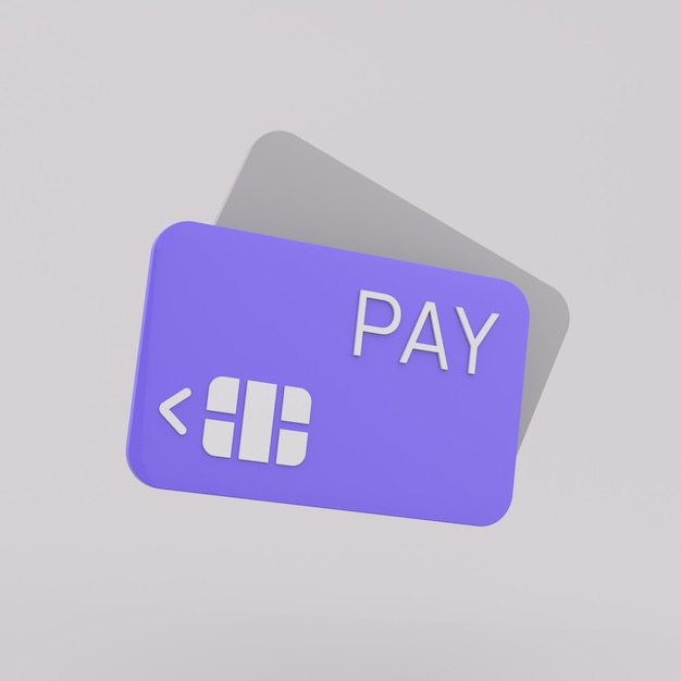 Online card payment 3d icon.