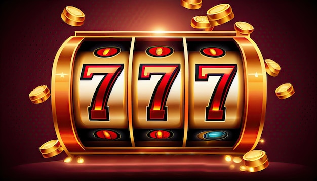 Photo online casino sign with three sevens