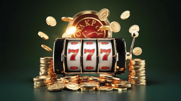 Online casino smartphone met gokmachine met jackpot en gouden munten