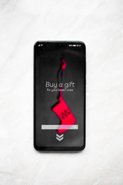 online christmas store concept for the shopping via mobile phone