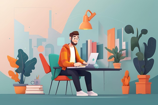 An online consulting in flat illustration design